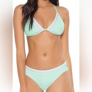 Soluna Sun Beam Triangle Bikini Top And‎ Full Moon Fit Bottoms Mint Size Large